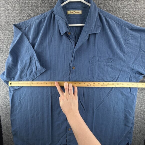 Tommy Bahama Striped Loop Short Sleeve 2XL Camp Silk Blue Beach Casual Men Shirt - Picture 5 of 11